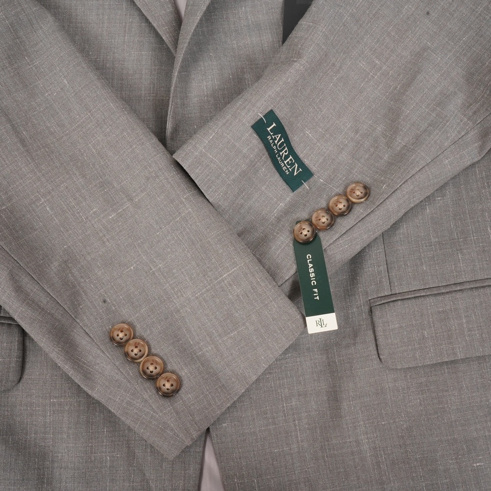NWT $450 Lauren Ralph Lauren Grey Ultra Flex Suit Separates Blazer Size 40S - Picture 6 of 12